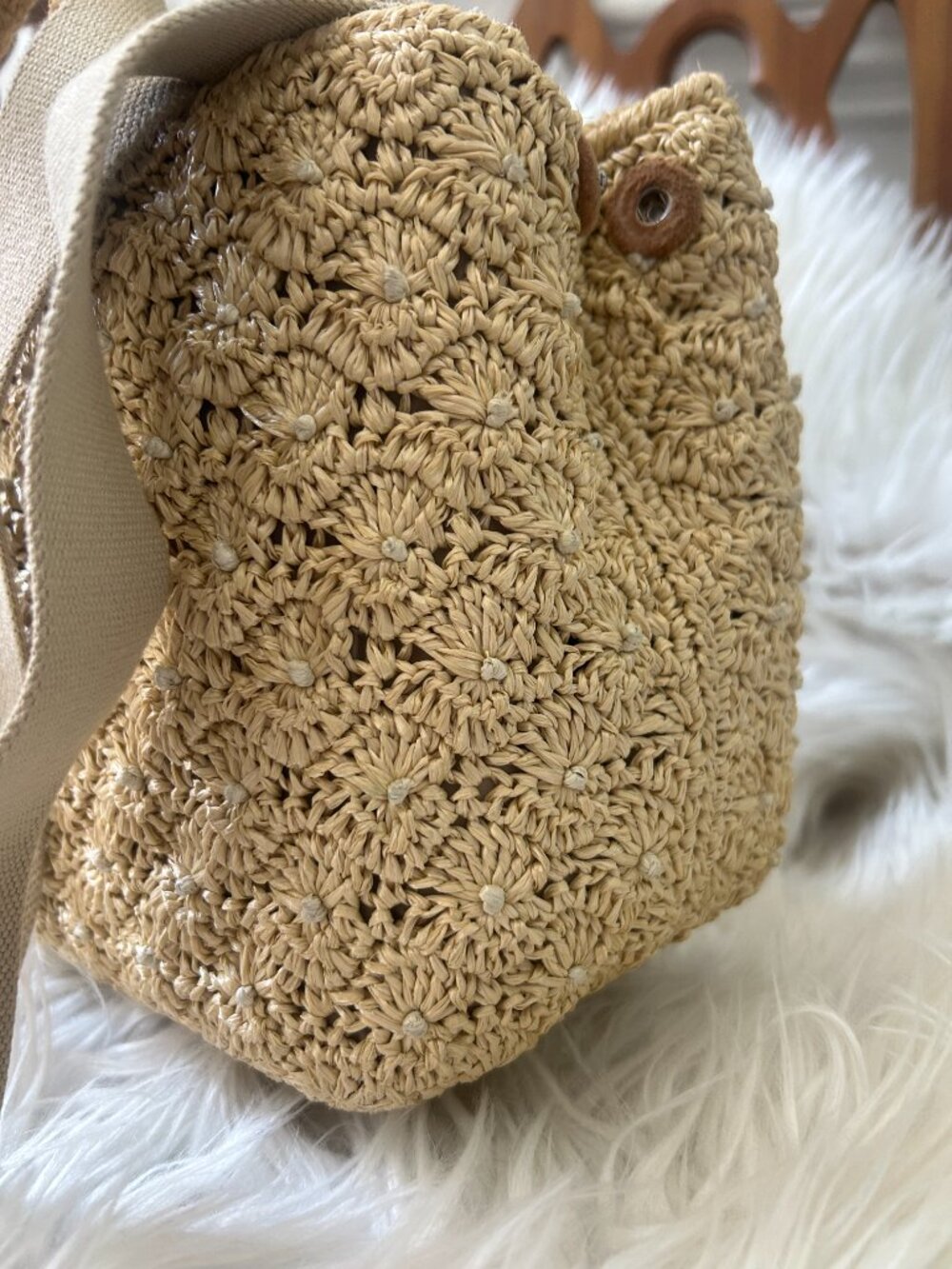 Prada Pom Pom Raffia Convertible Tote with Original Strap - Picture 3 of 16